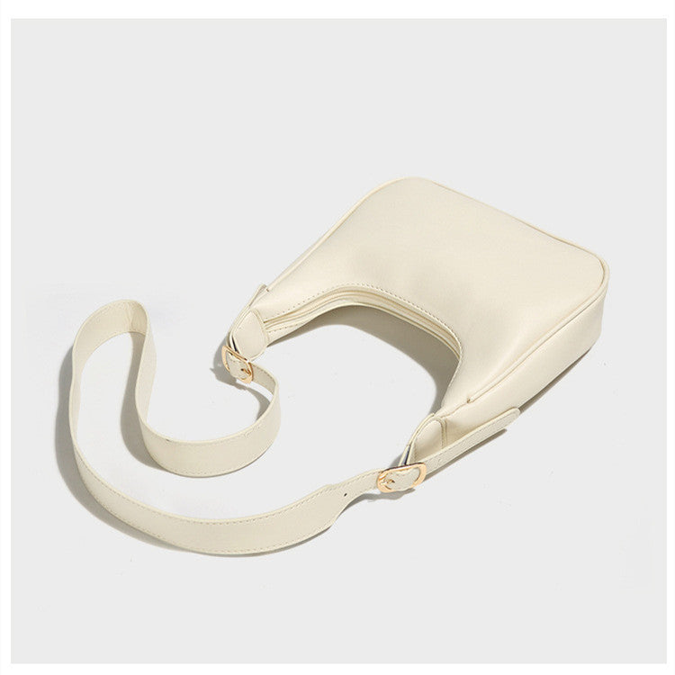 “Minimal Soft Crescent Shoulder Bag