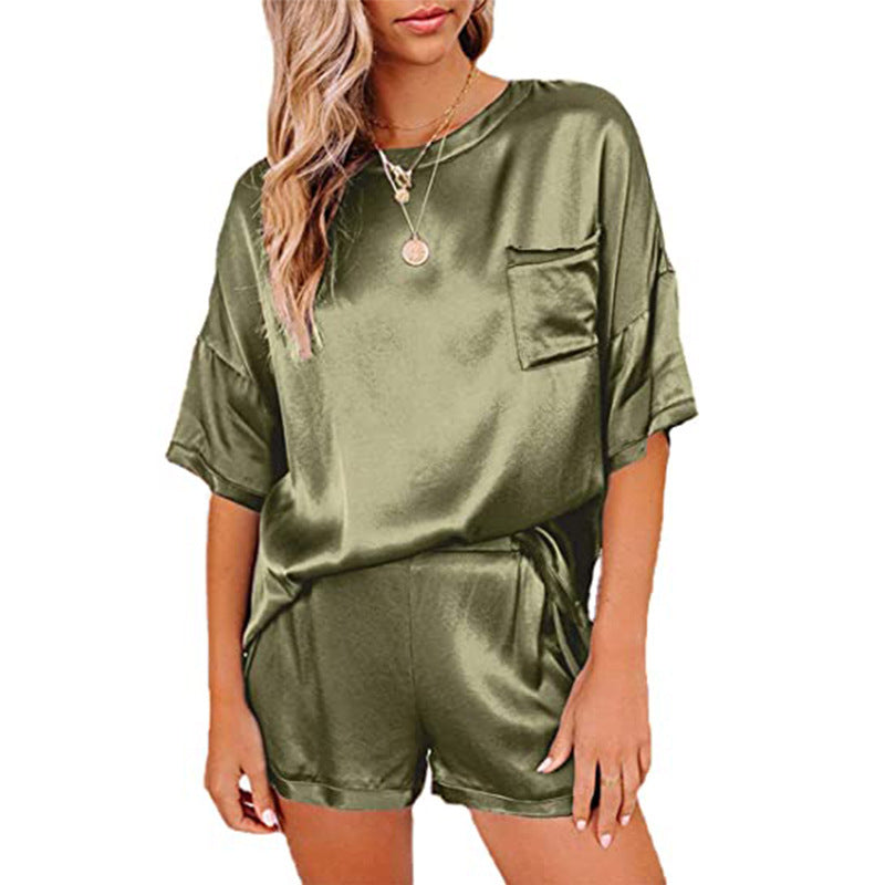 Women’s Silk Short Sleeve Pajama Set