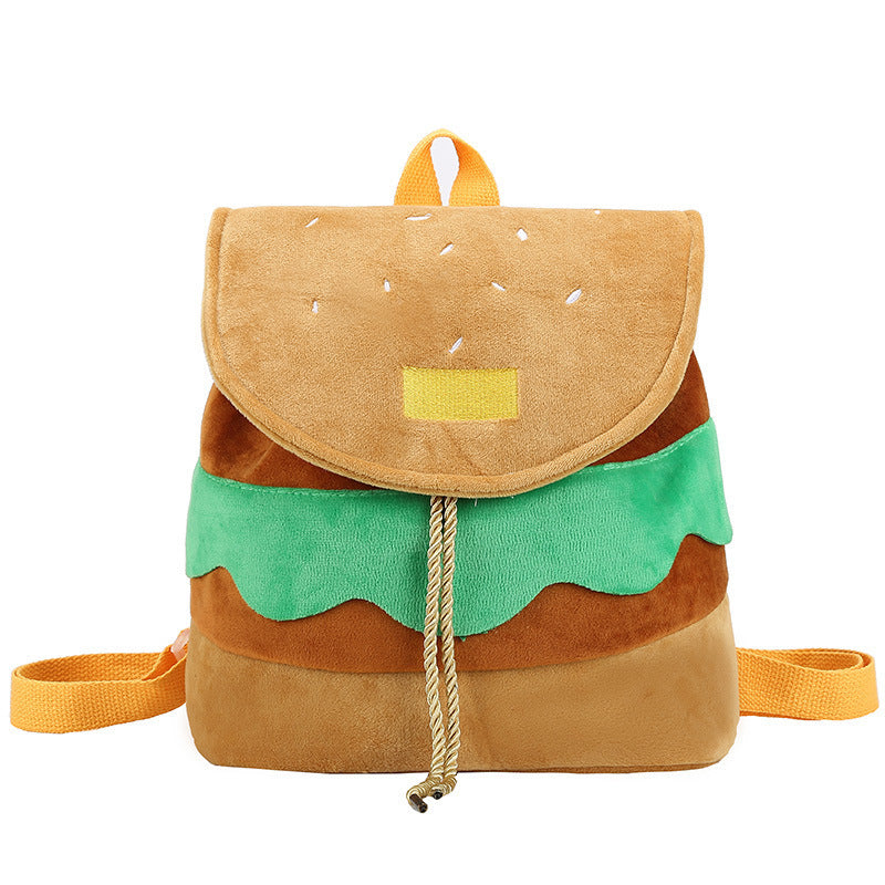 Cute Hamburger Plush Backpack