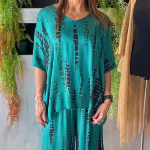 Printed Loose Two-piece Suit Women