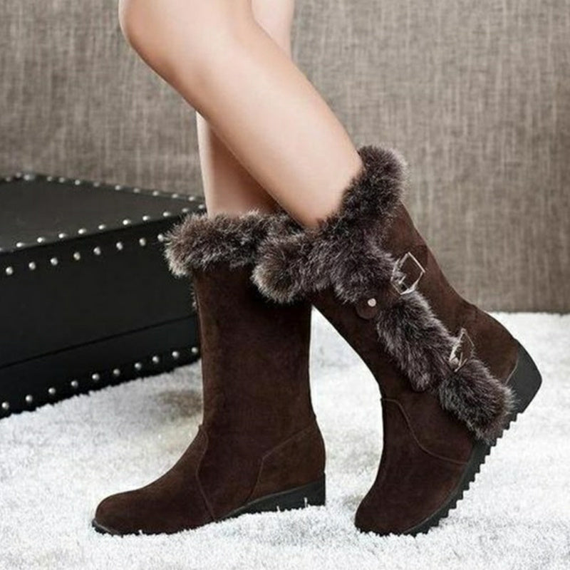 ⭐ Cozy Brown Winter Fur Boots