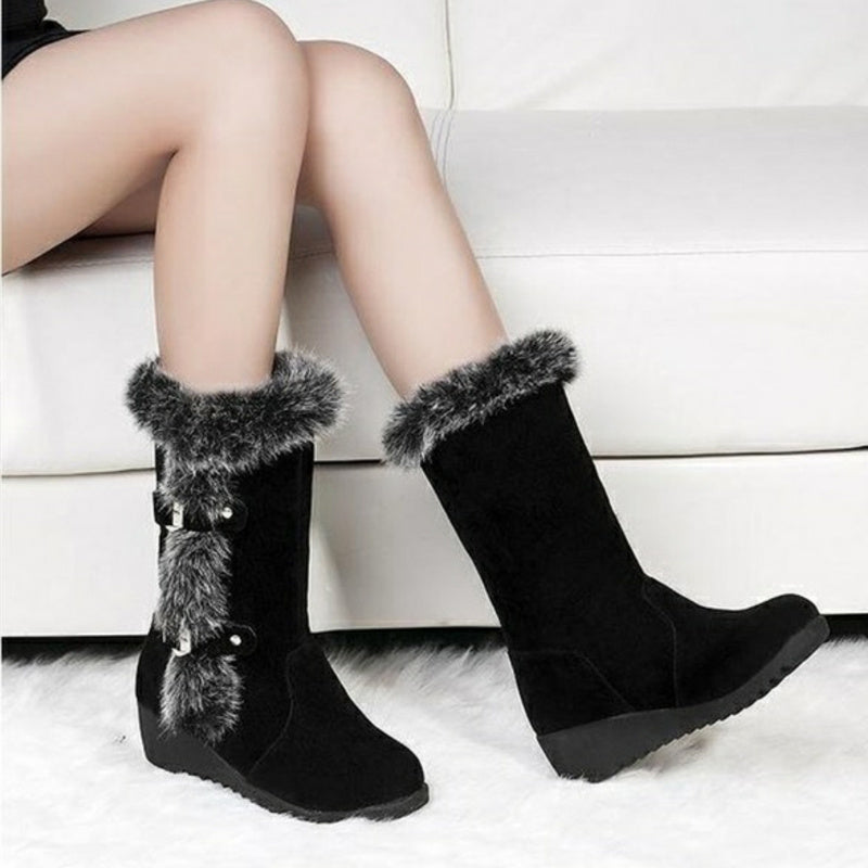 ⭐ Cozy Brown Winter Fur Boots