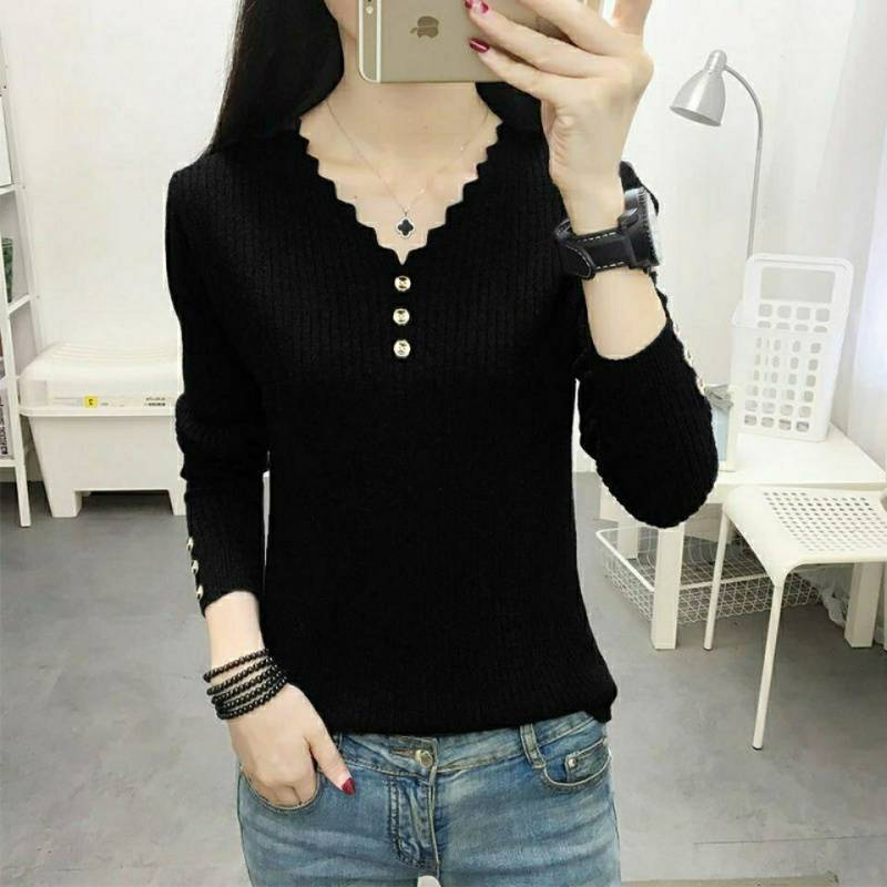 Button Front Knit Sweater