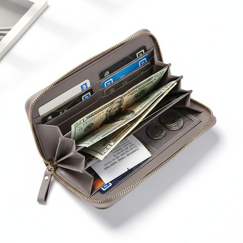 💎 Velora Luxe Zipper Phone Wallet💖