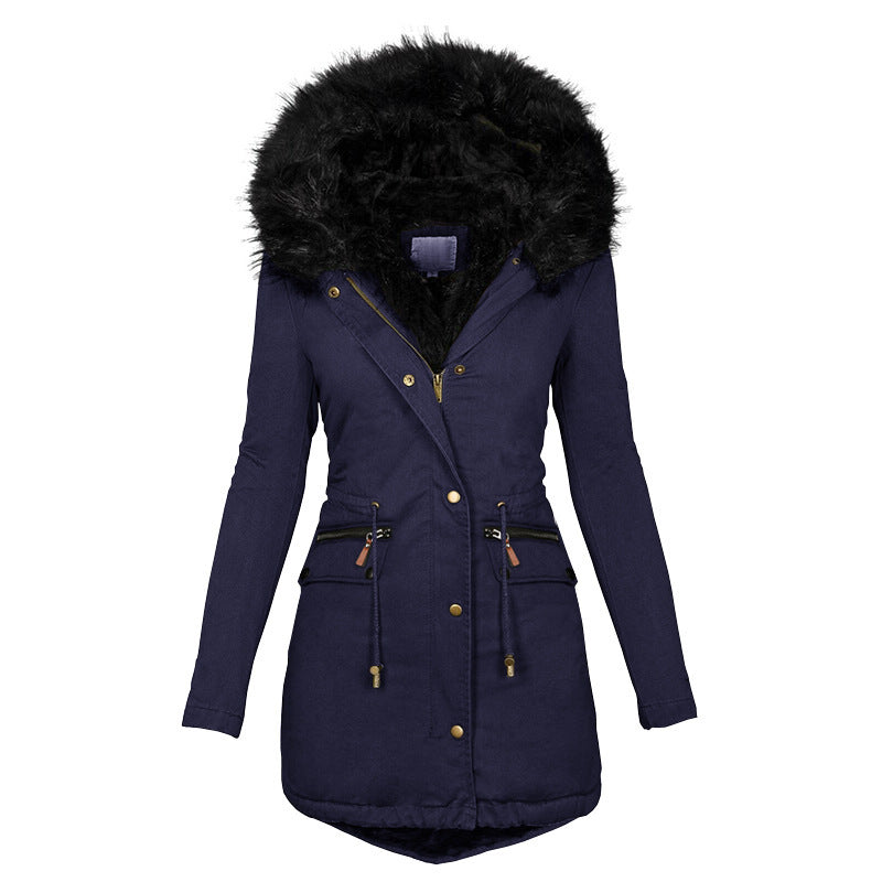 Women's Plush Hooded Winter Parka