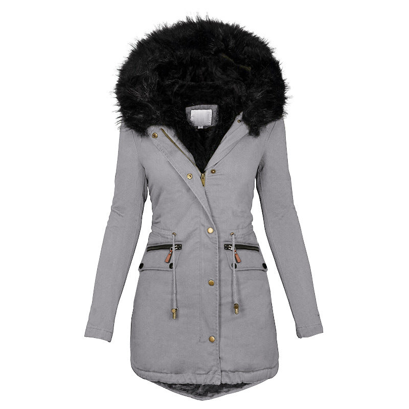 Women's Plush Hooded Winter Parka