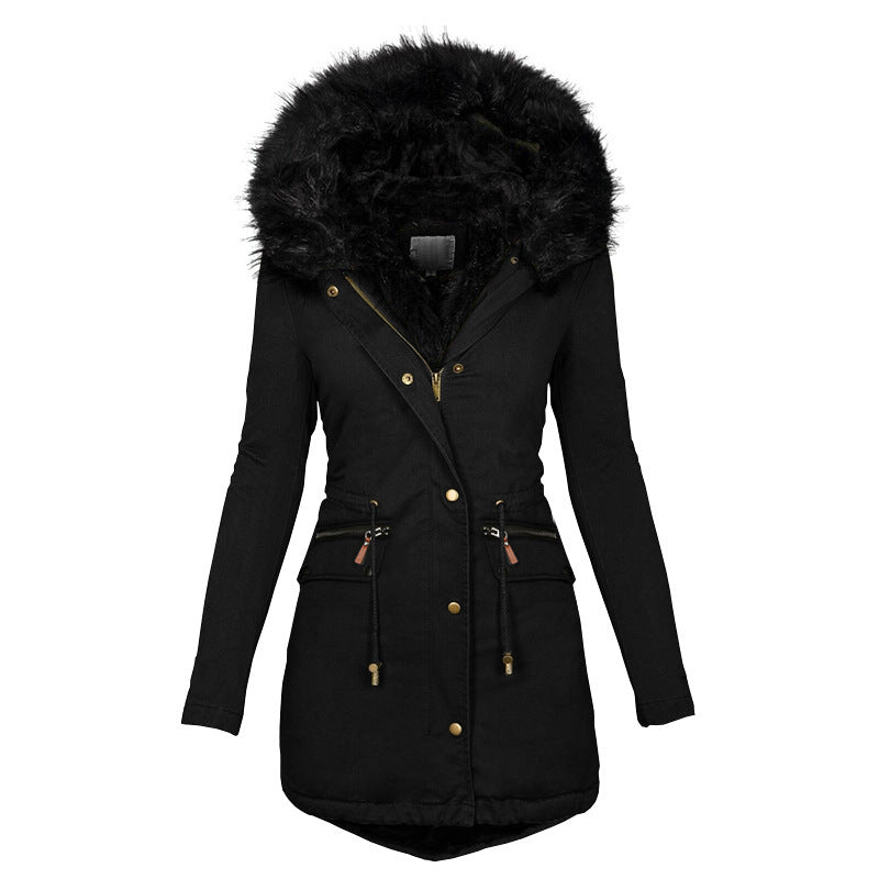 Women's Plush Hooded Winter Parka