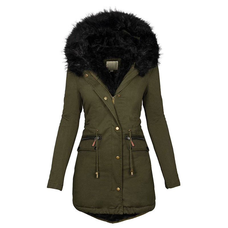 Women's Plush Hooded Winter Parka