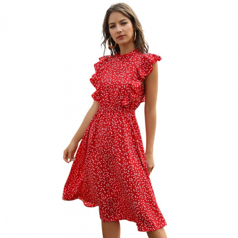 Women’s Summer Chiffon Polka Dot Maxi Dress