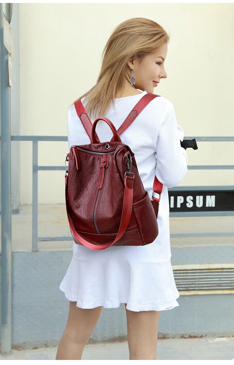 🎒✨ VogueLuxe Urban PU Leather Backpack ✨