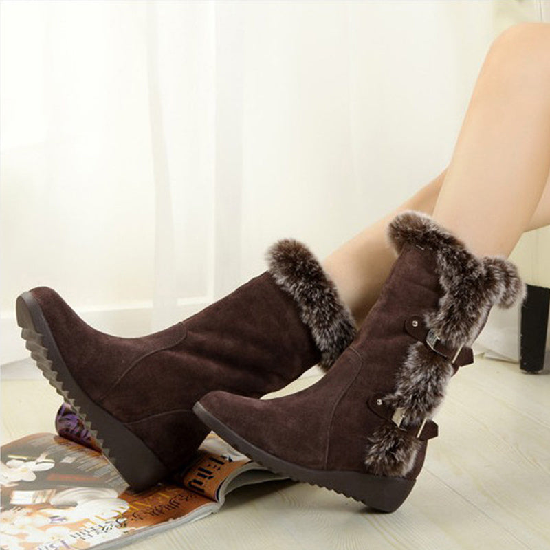⭐ Cozy Brown Winter Fur Boots