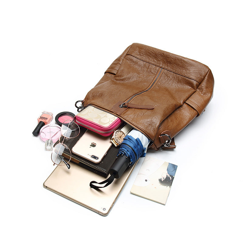 🎒✨ VogueLuxe Urban PU Leather Backpack ✨