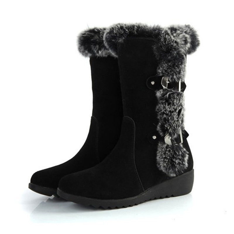 ⭐ Cozy Brown Winter Fur Boots