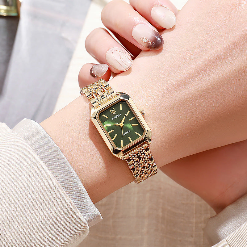 Fashion Simple Square Steel Strap Watch