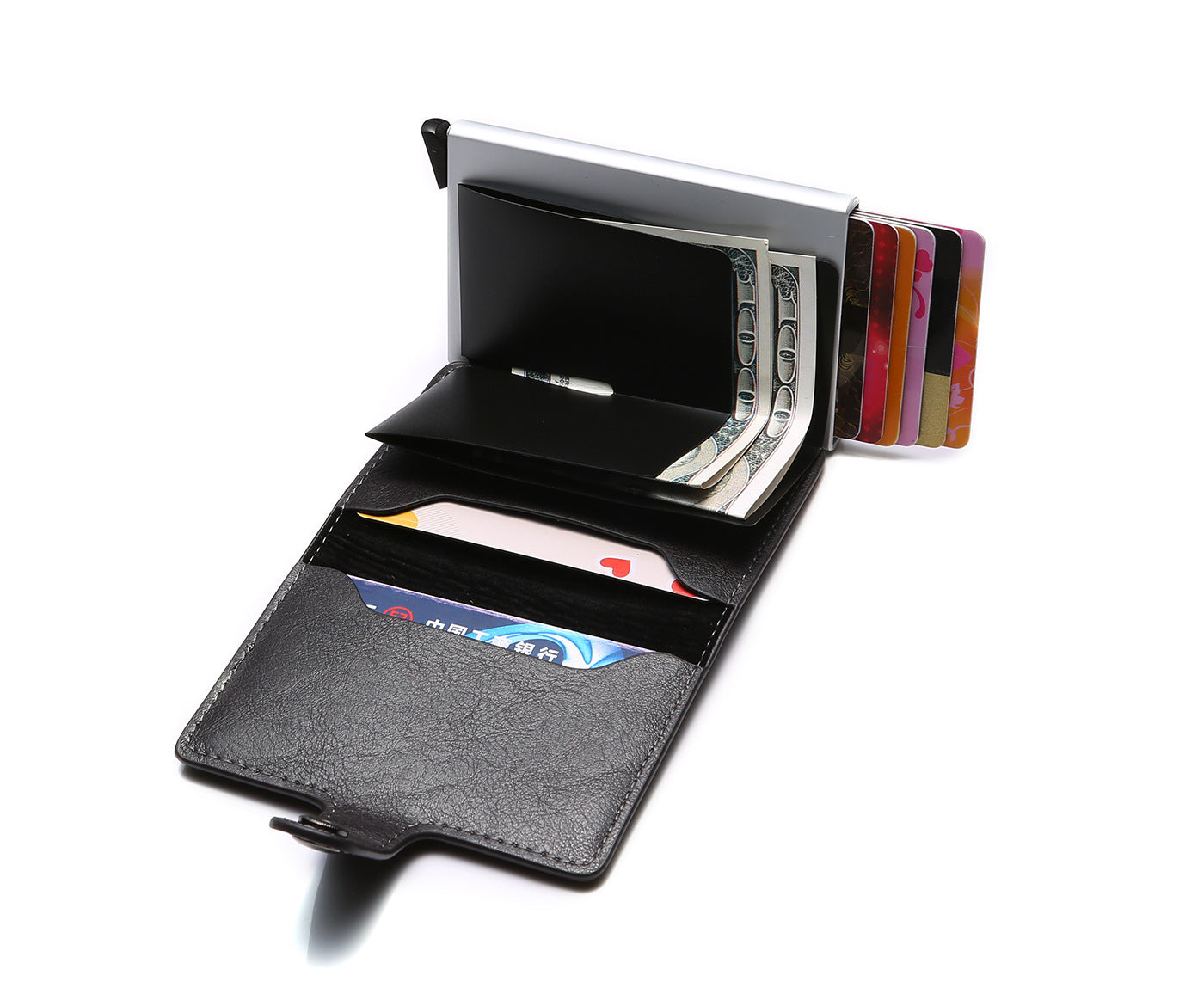 RFID Blocking Slim Card Holder | PU Leather Pop-Up Wallet for   Women