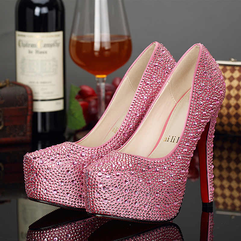 Plus Size Crystal  Super High Heels