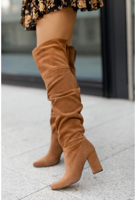 luxurious over-the-knee suede boots
