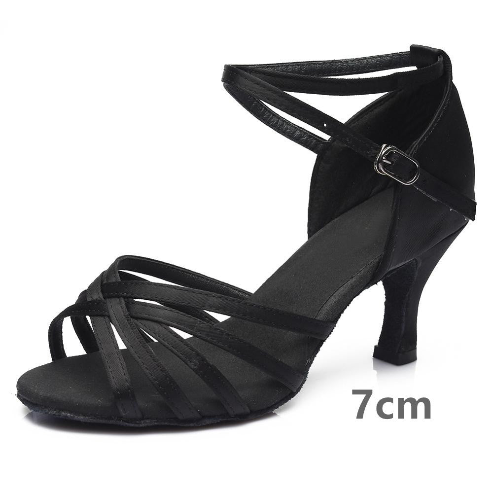 Indoor satin Latin dance shoes
