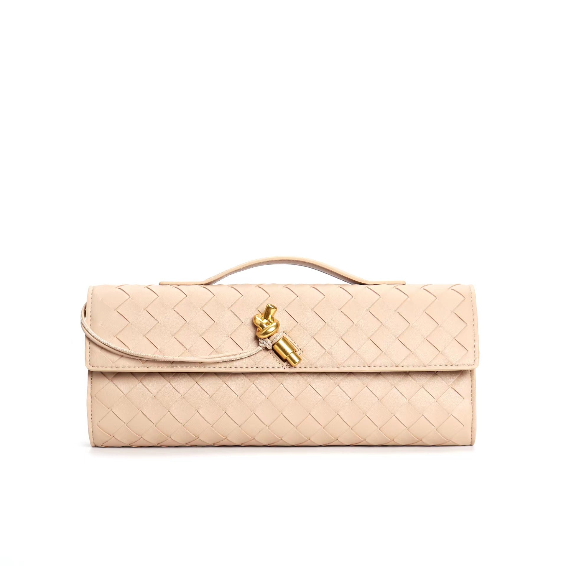 Woven Genuine Leather Crossbody Clutch Bag