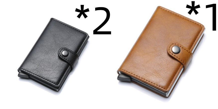 RFID Blocking Slim Card Holder | PU Leather Pop-Up Wallet for   Women