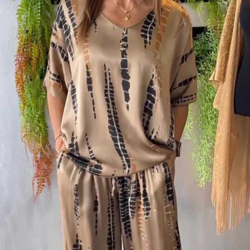 Printed Loose Two-piece Suit Women