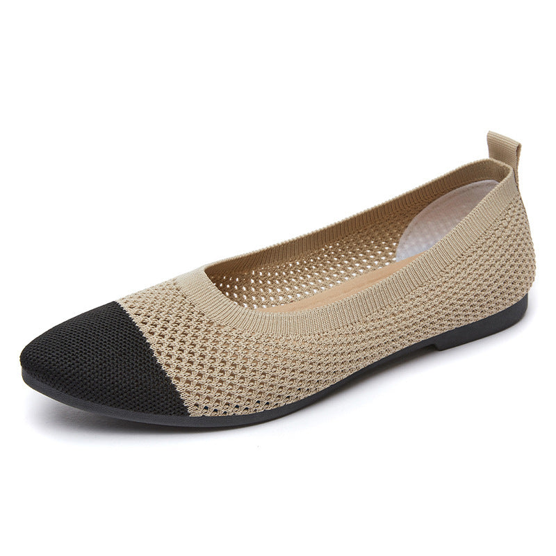 Solid Color Pointed Toe Flat Bottom  Heel