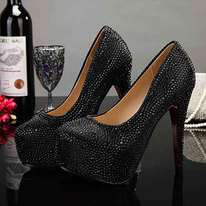 Plus Size Crystal  Super High Heels