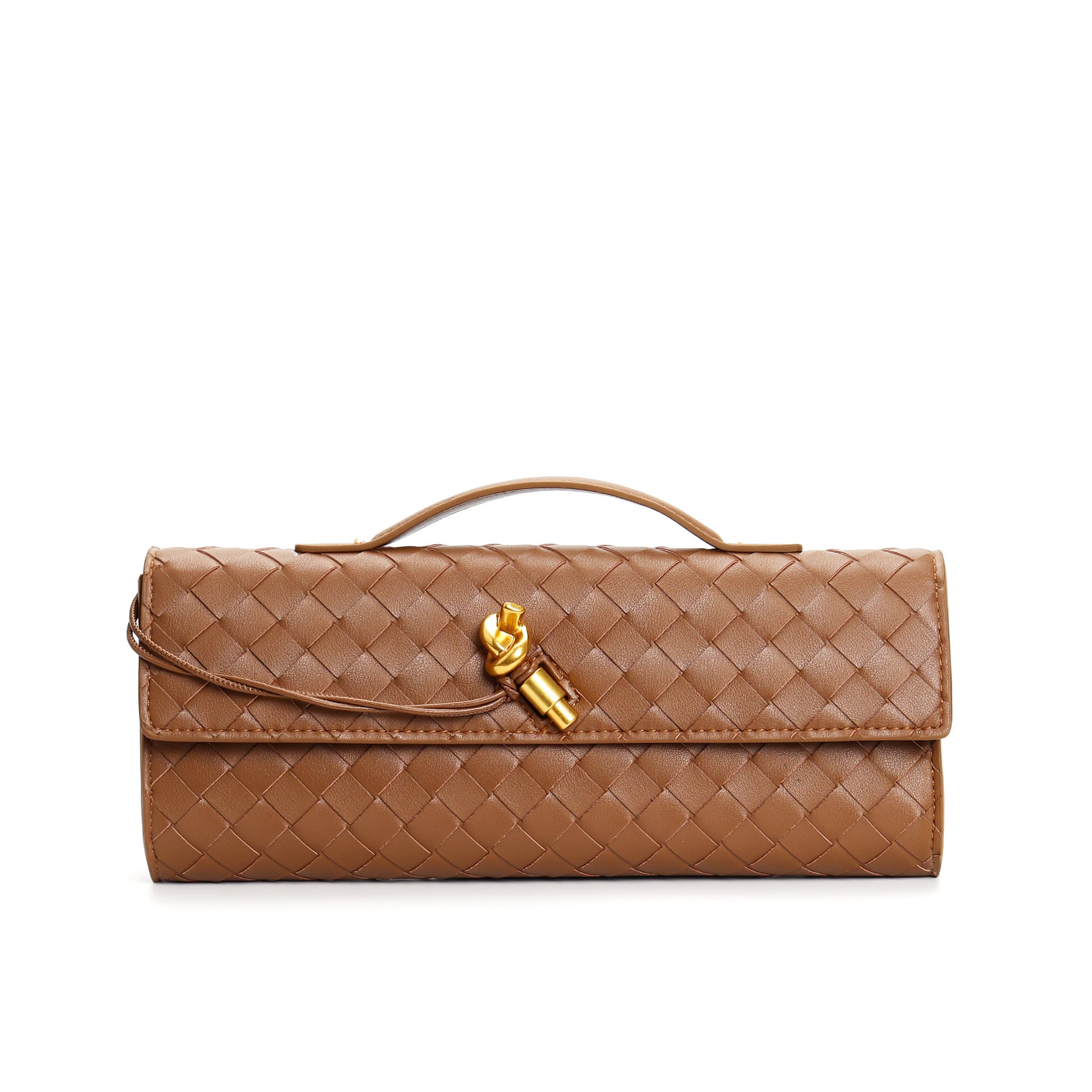 Woven Genuine Leather Crossbody Clutch Bag