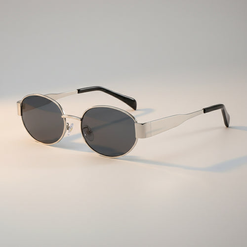 "Retro Metal Oval Frame Sunglasses for Women