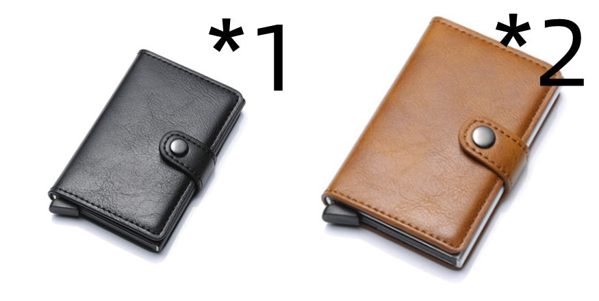 RFID Blocking Slim Card Holder | PU Leather Pop-Up Wallet for   Women