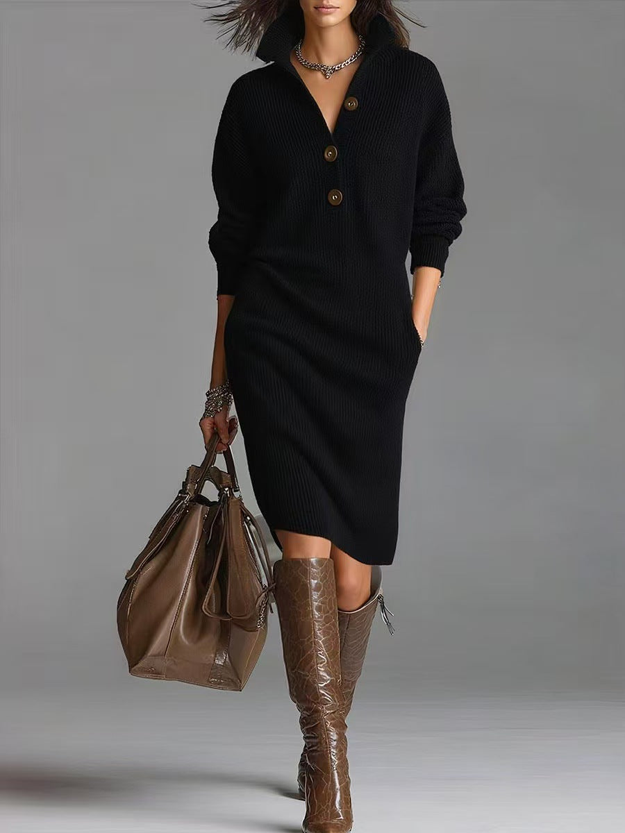 Long-sleeved Sweater Dress