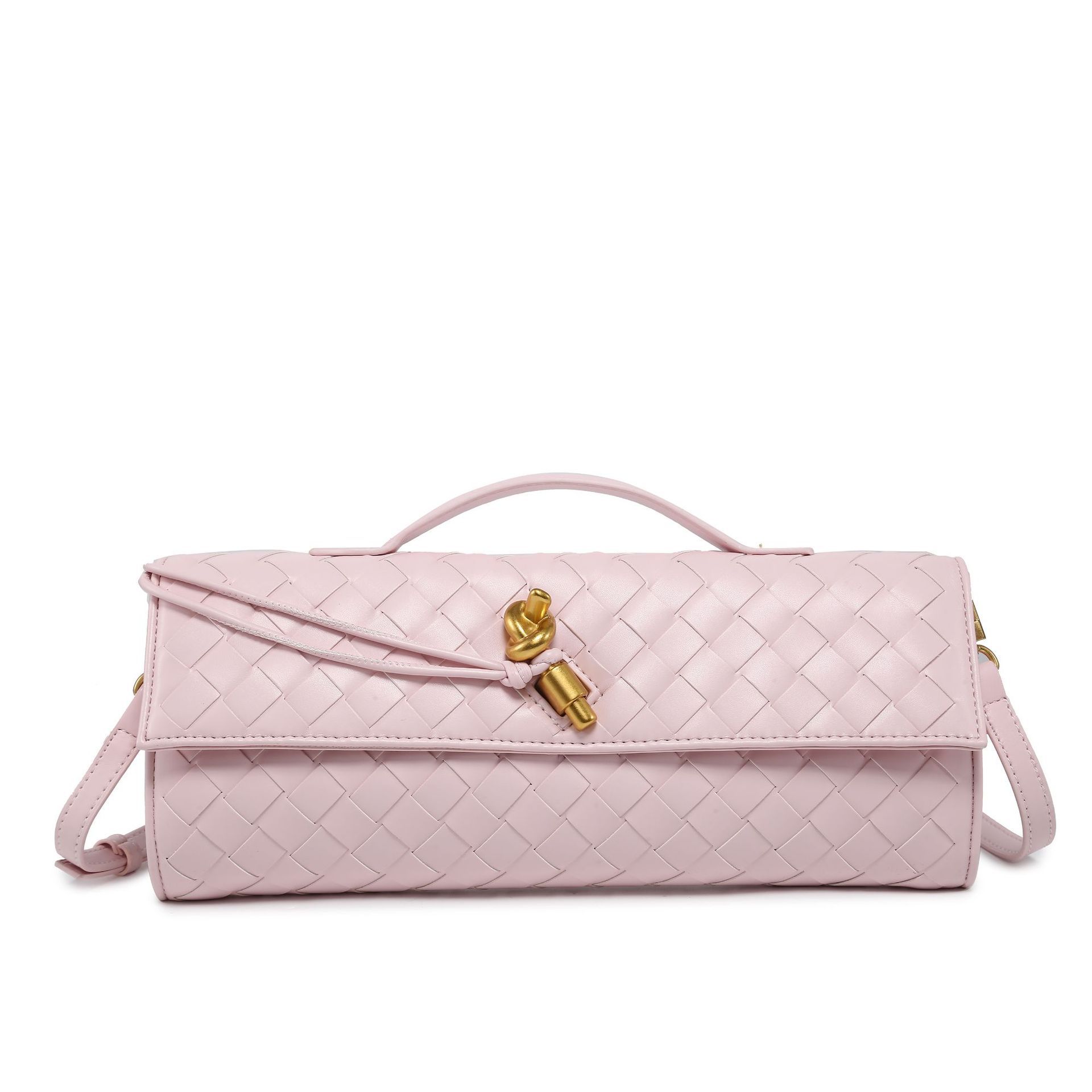 Woven Genuine Leather Crossbody Clutch Bag