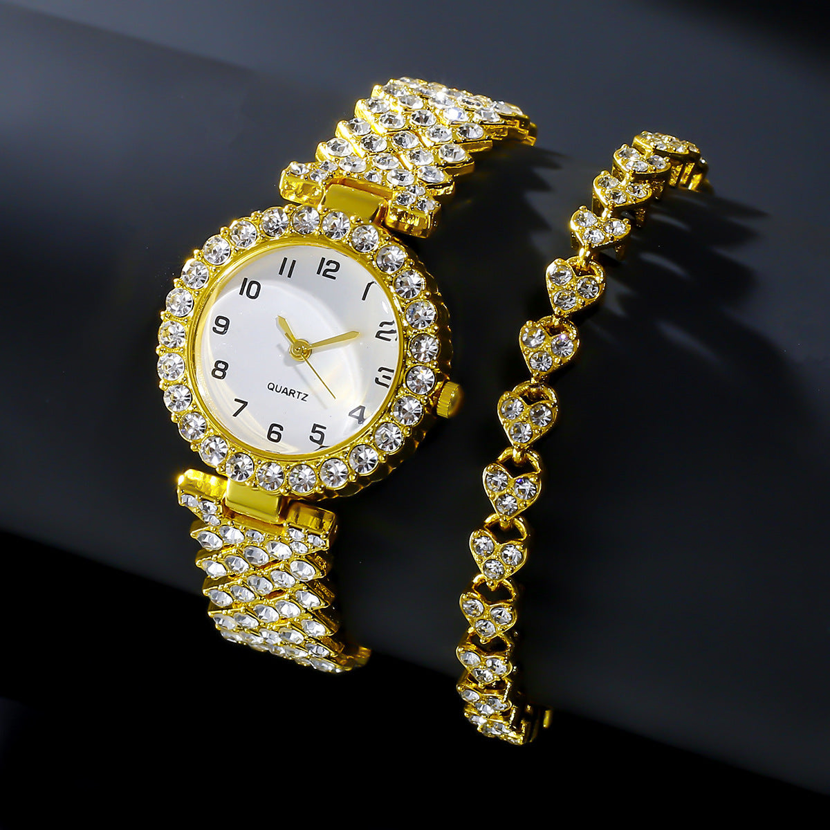 💎⌚ Glamora™ Luxury Watch & Bracelet Set ✨