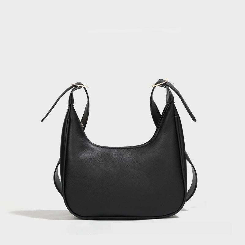 “Minimal Soft Crescent Shoulder Bag