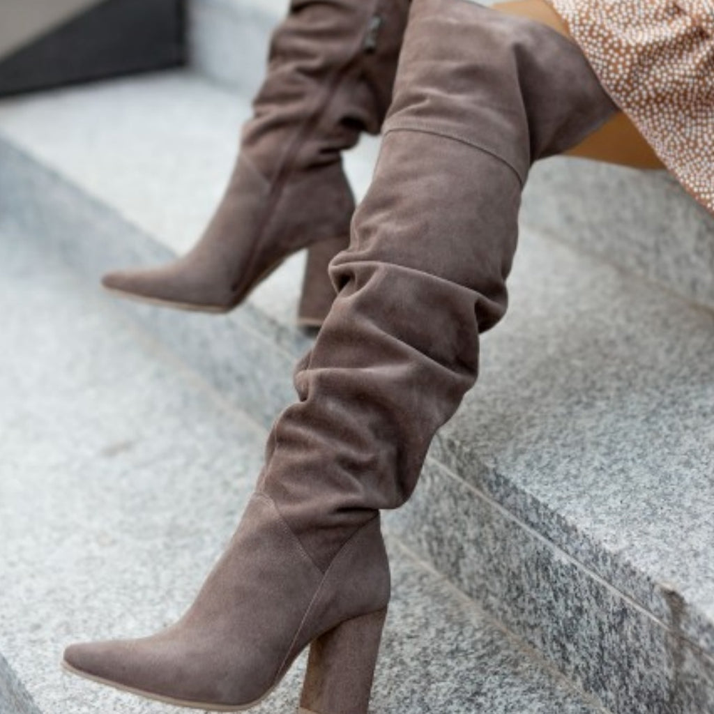 luxurious over-the-knee suede boots