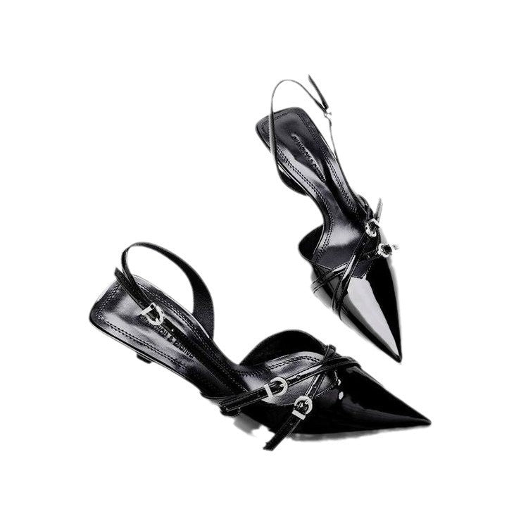 Pointed Stiletto High Heels with Buckle