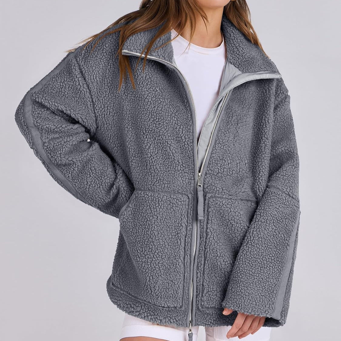 💎 WinterEase™ Lapel Zip-Up Fleece Coat ❄️