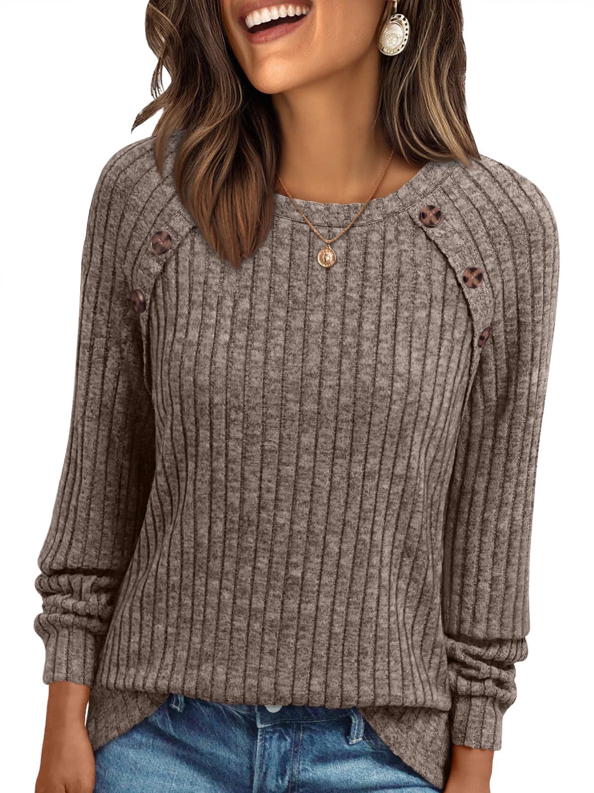 Round Neck Stripe Long Sleeve Top