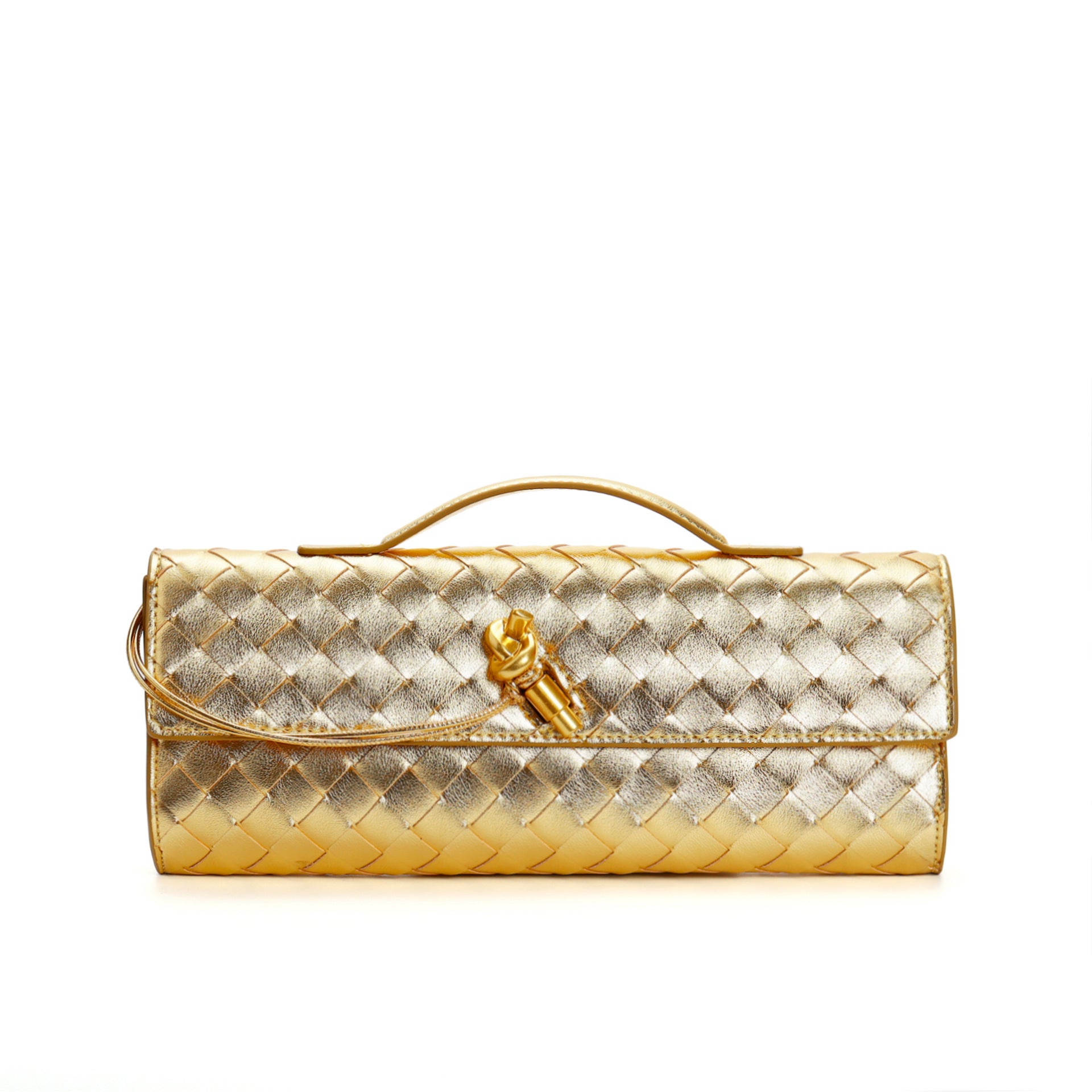 Woven Genuine Leather Crossbody Clutch Bag