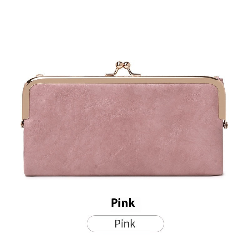 Retro Clip PU Folding Coin Purse