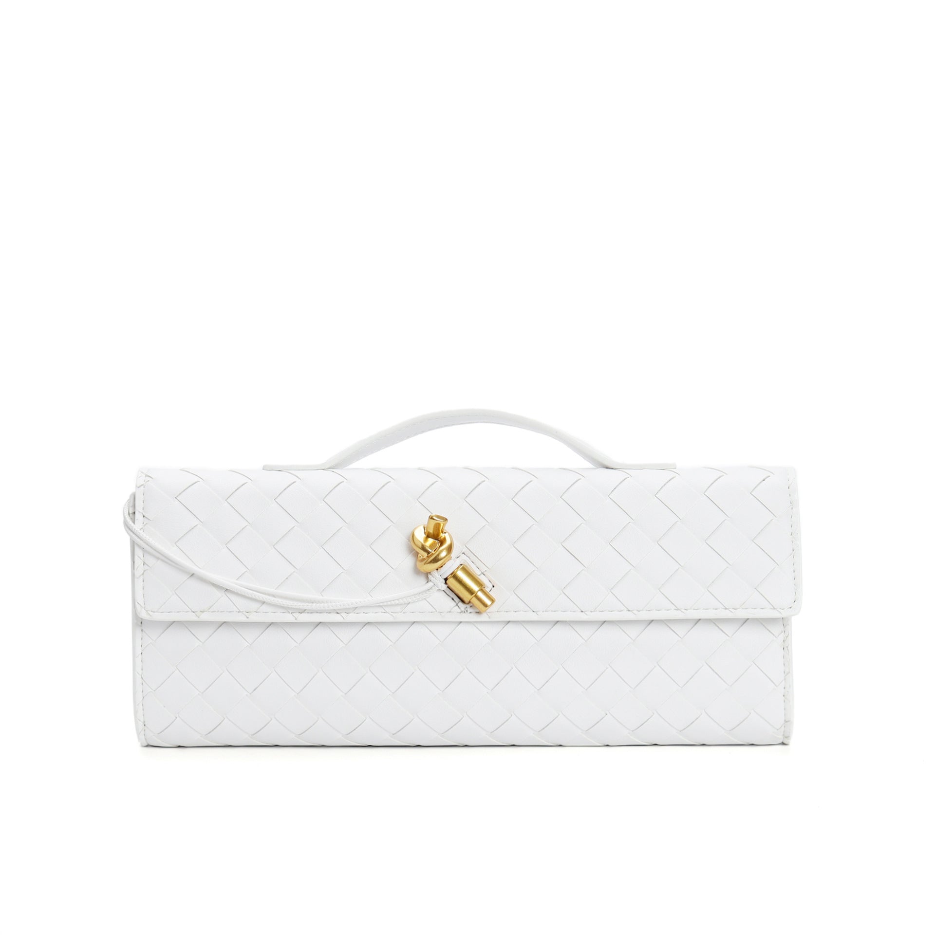 Woven Genuine Leather Crossbody Clutch Bag