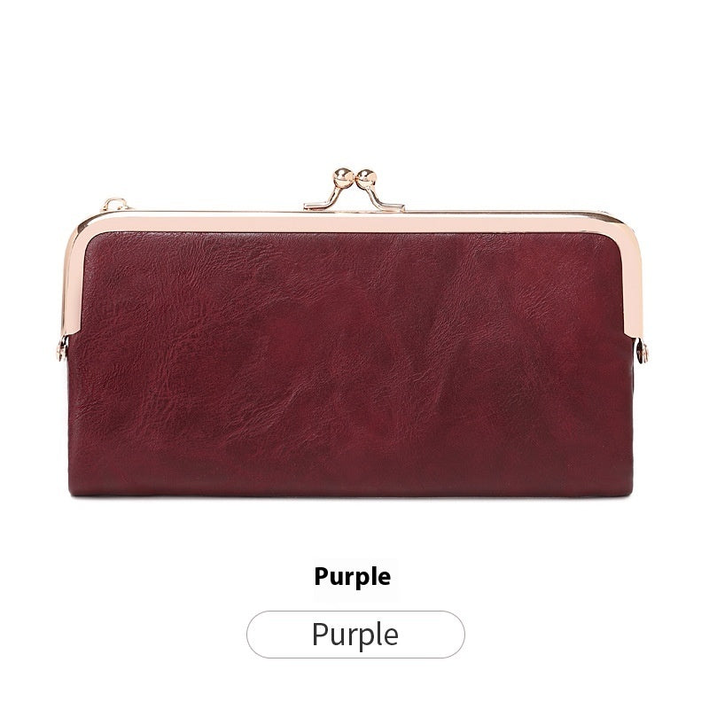 Retro Clip PU Folding Coin Purse