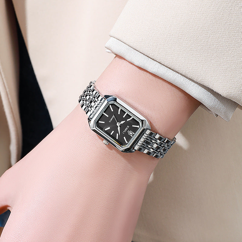 Fashion Simple Square Steel Strap Watch