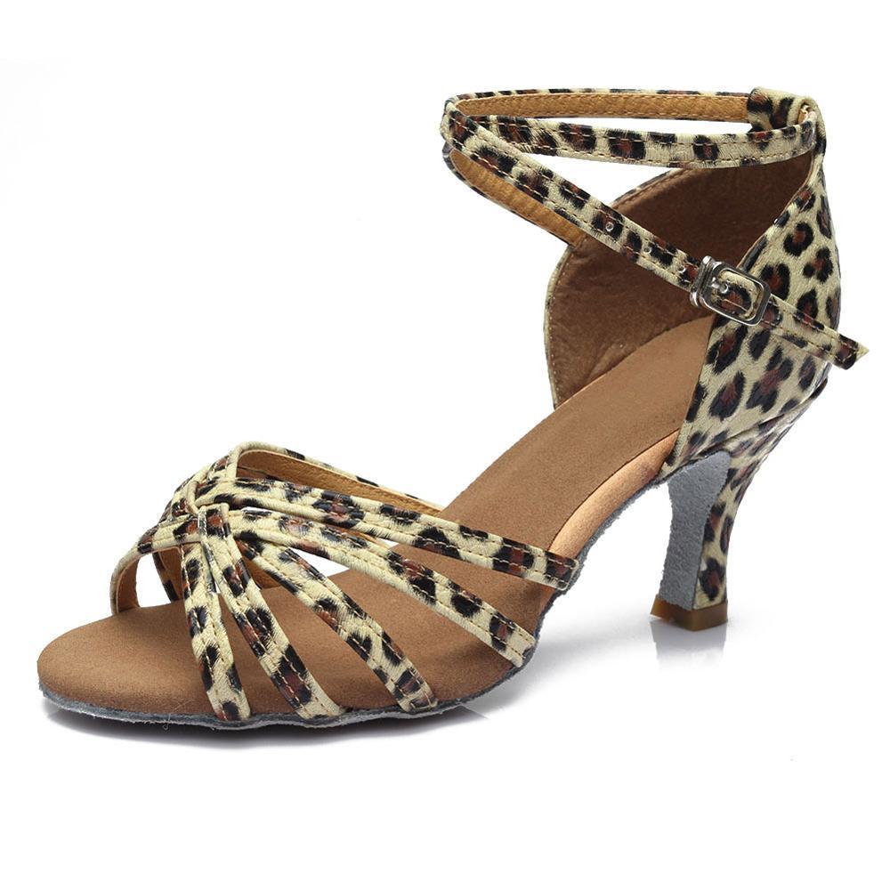 Indoor satin Latin dance shoes