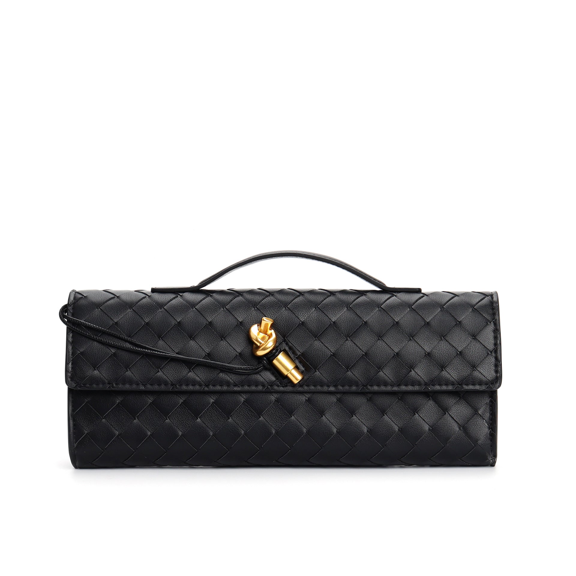 Woven Genuine Leather Crossbody Clutch Bag