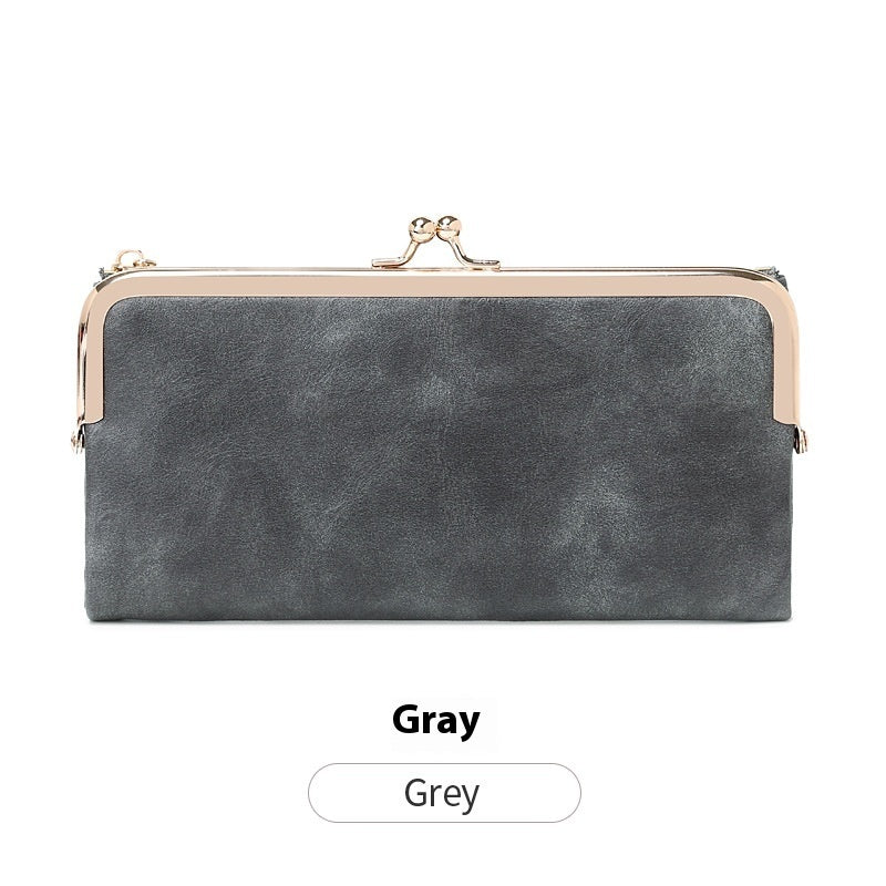 Retro Clip PU Folding Coin Purse