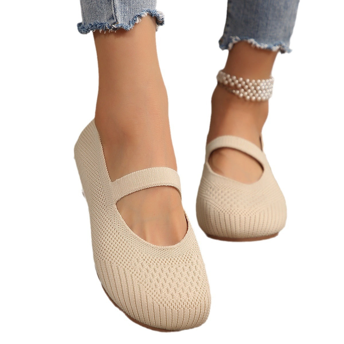 Breathable Plus Size Low-Top Flat Pumps