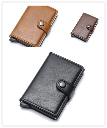 RFID Blocking Slim Card Holder | PU Leather Pop-Up Wallet for   Women