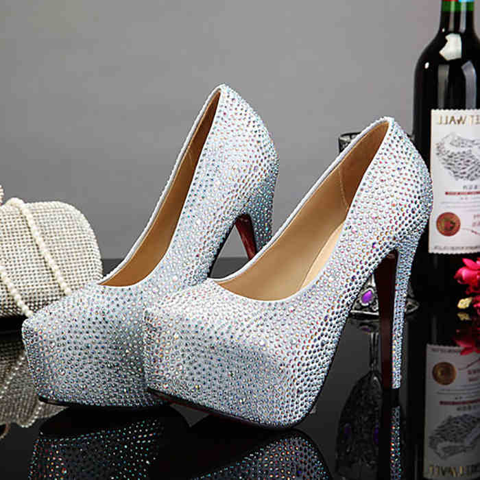 Plus Size Crystal  Super High Heels