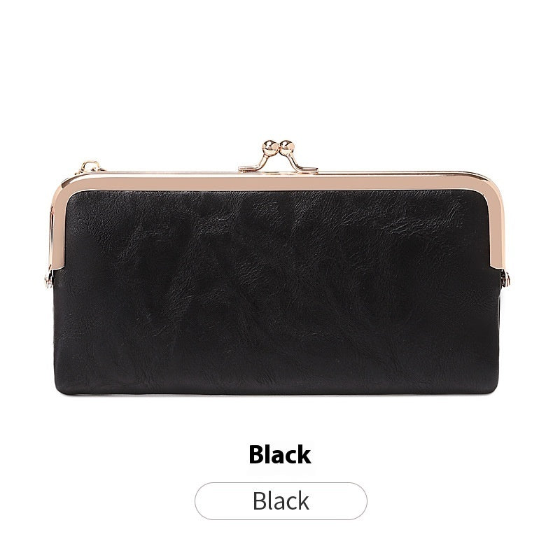 Retro Clip PU Folding Coin Purse